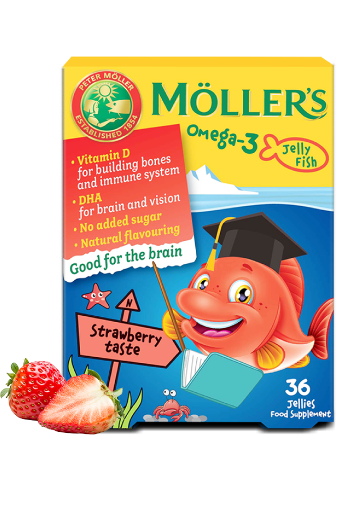 Kapsula Xhelatinoze Möller’s Omega-3 me Shije Luleshtrydhe